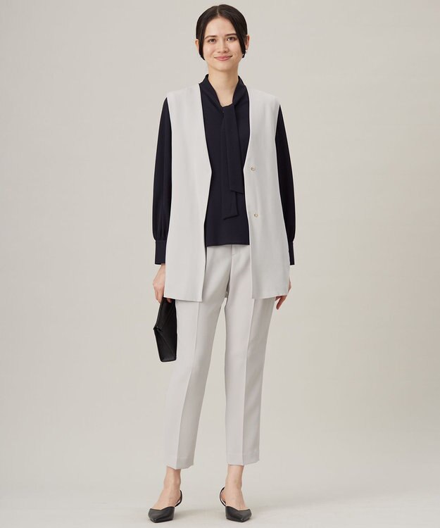 自由区 S 【セットアップ対応・洗える】トリアセダブルクロス ジレ ライトグレー系