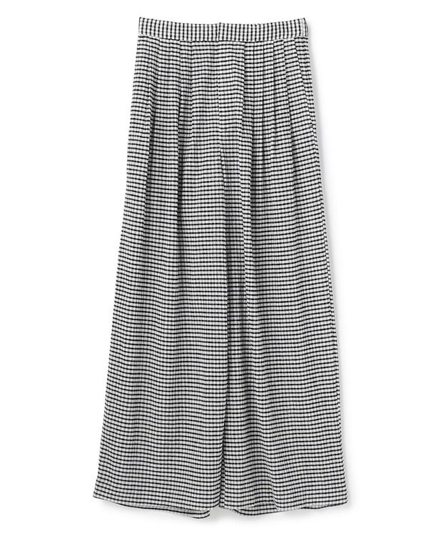 uncrave ギンガムチェック ワイドパンツ ブラック×ホワイト