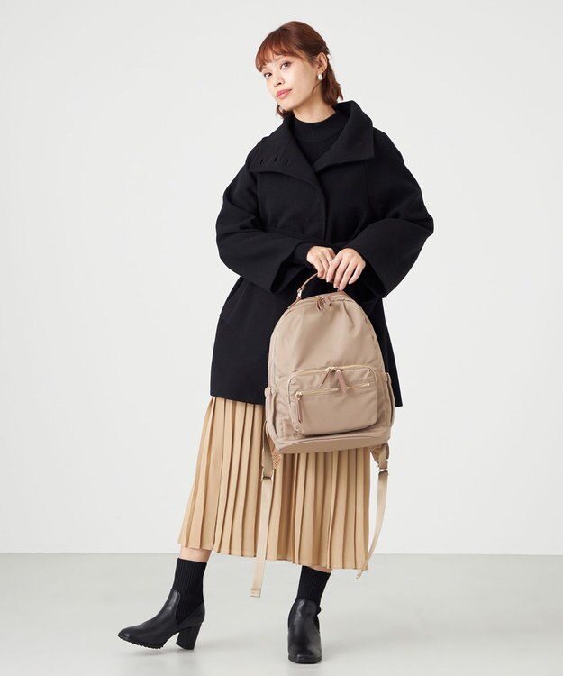 LA BAGAGERIE 【MONICA】13ポケットナイロンリュック グレージュ