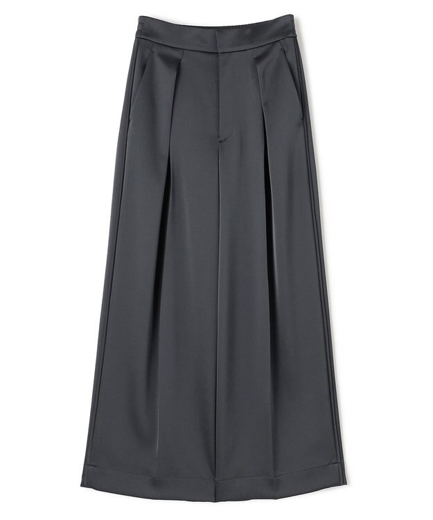 uncrave シャイニーダブルサテン ワイドパンツ スレート