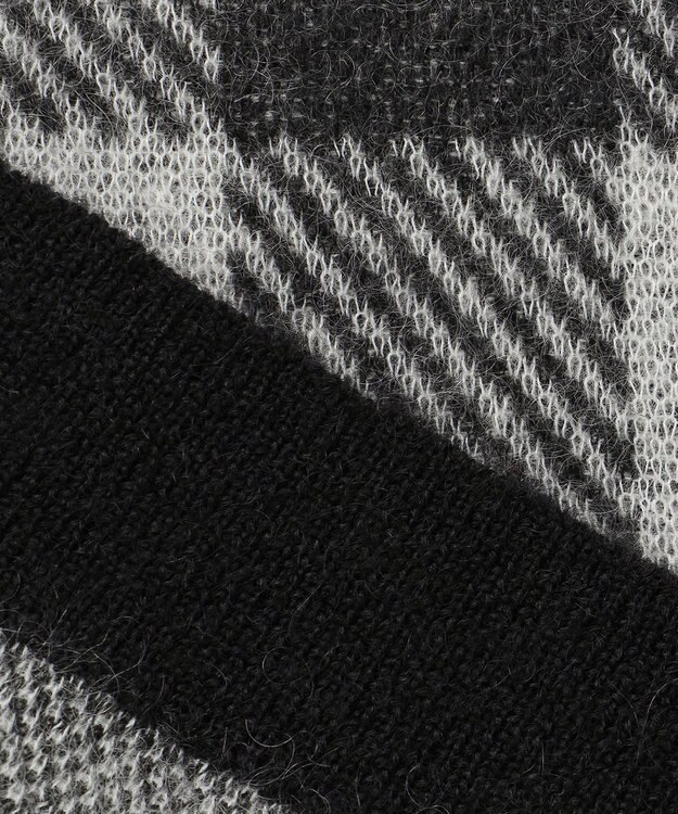 23区 【洗える】ブロックチェックジャカード ニット ブラックチェック