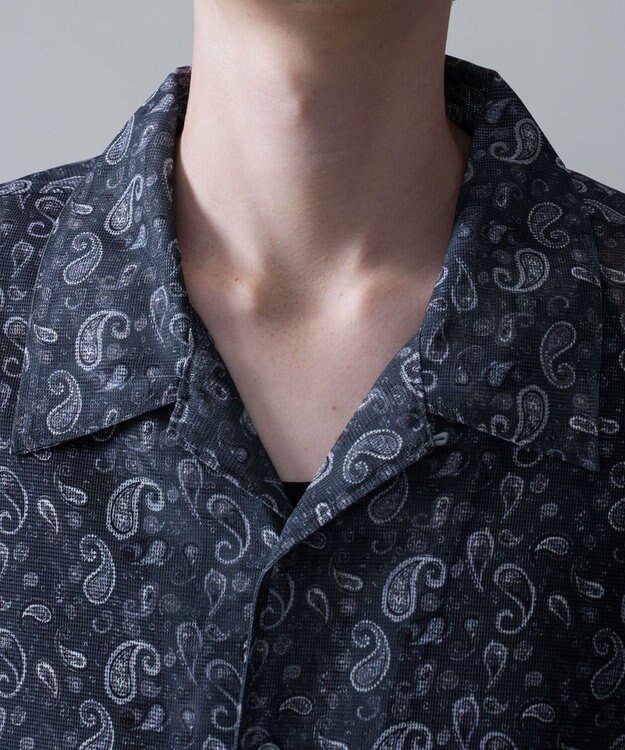 WEGO メッシュパターンオープンカラーシャツ（SS） 柄1