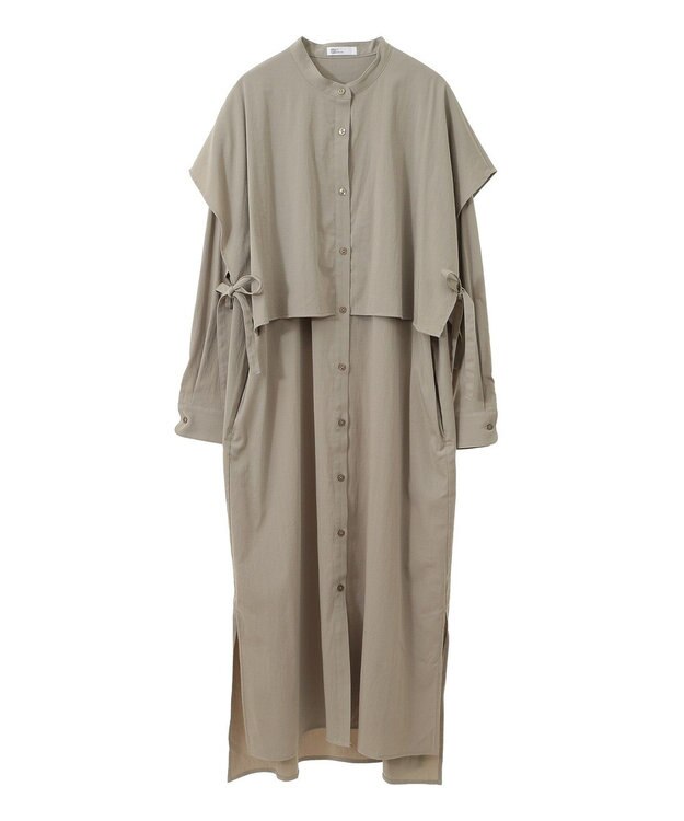 CRAFT STANDARD BOUTIQUE レイヤード風シャツワンピース Gray Beige
