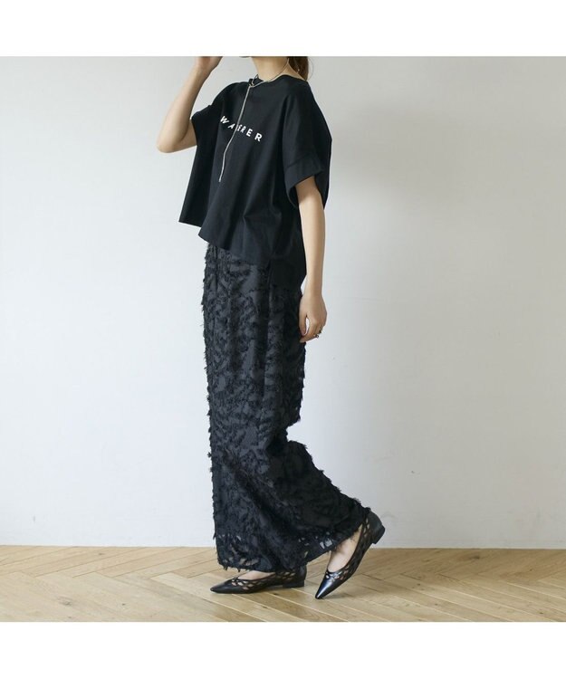 MODE ET JACOMO <carino>レーザーカットフラットパンプス ブラック