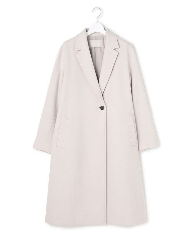 ICB L ウールカシミヤメルトン チェスターコート トープ