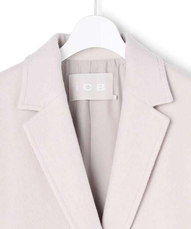 ICB L ウールカシミヤメルトン チェスターコート トープ