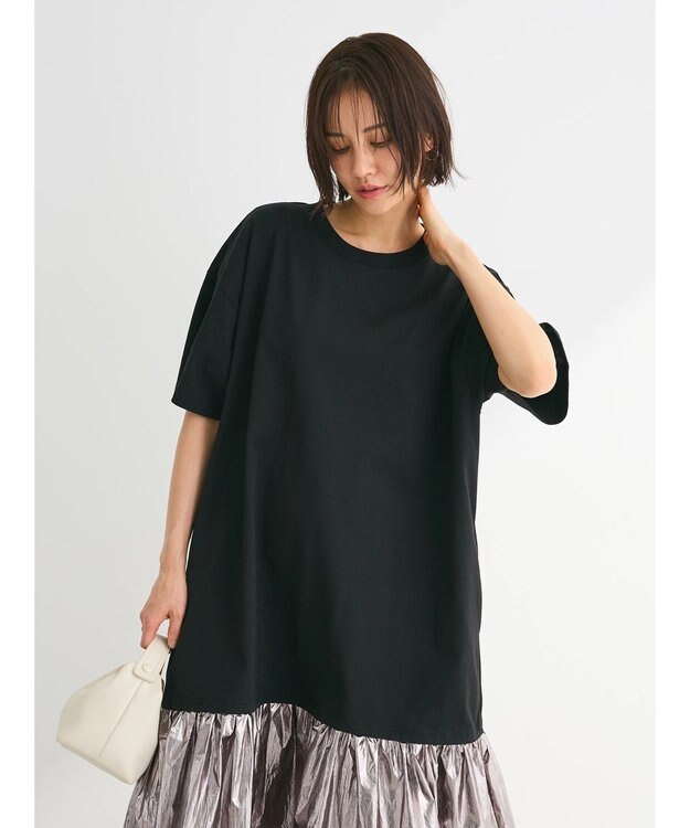 Green Parks ・ＥＬＥＮＣＡＲＥ　ＤＵＥ　メタリック切替ＴＥＥワンピ Black