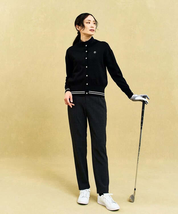 23区GOLF 【WOMEN】シーズン問わず着用可能なラメニットカーディガン ブラック系