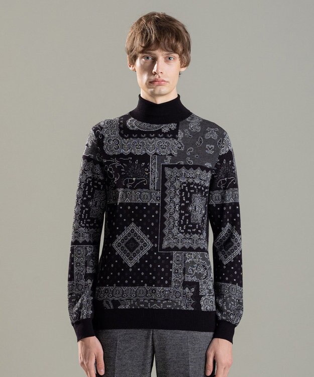 JOSEPH HOMME コラージュジャガード　タートルネック ブラック系5
