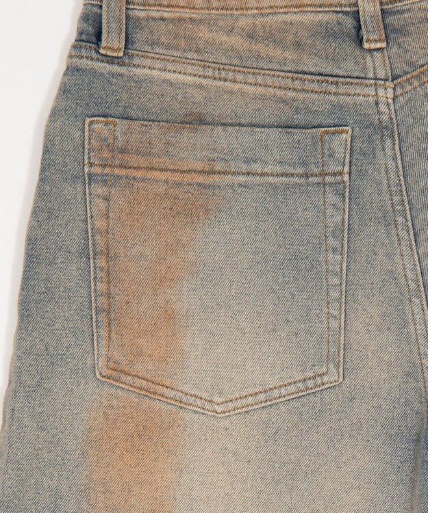 WEGO ダメージデニムハーフパンツ デニム淡加工色