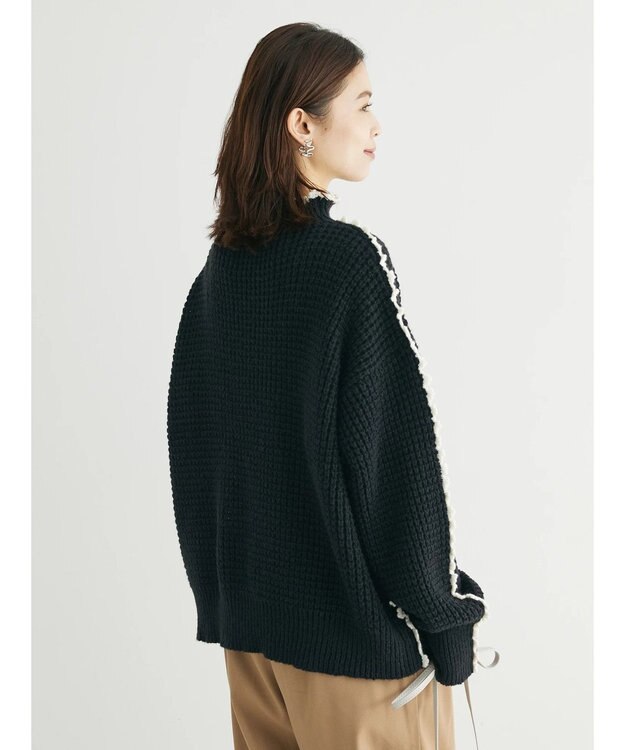 Green Parks ・Ｐｅｔｉｔ　Ｆｌｅｕｒ　ハイショクパイピングニット Black