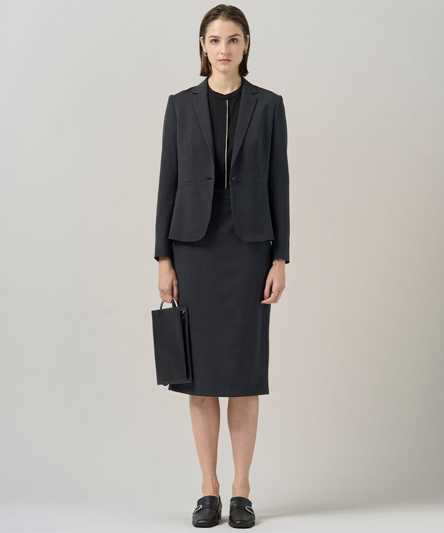 ICB 【UVカット・洗える】ウール2WAYストレッチ タイトスカート チャコール