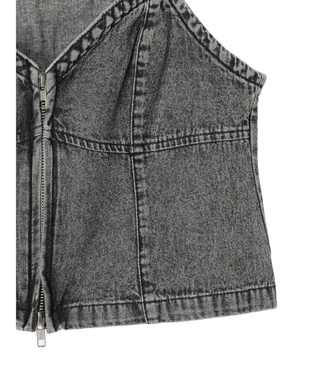 Green Parks ・ＥＬＥＮＣＡＲＥ　ＤＵＥ　Ｗ－ＺＩＰ　デニムキャミ Gray