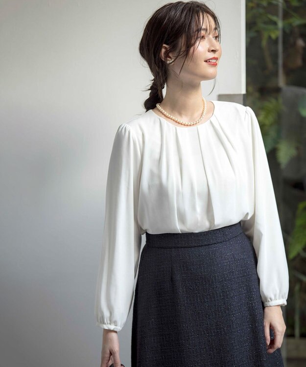 組曲 ドビーシフォン ニュアンスタック ブラウス アイボリー系