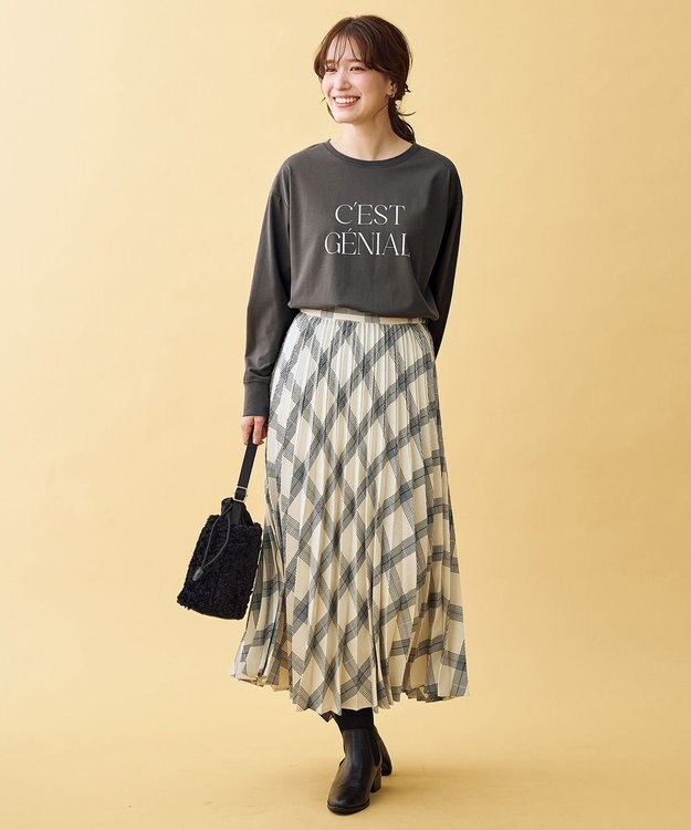 ANY ロゴロングスリーブTシャツ スレート