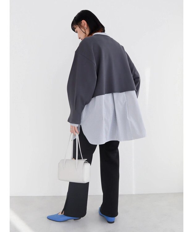 Green Parks クロップド丈ロゴプルオーバー Gray