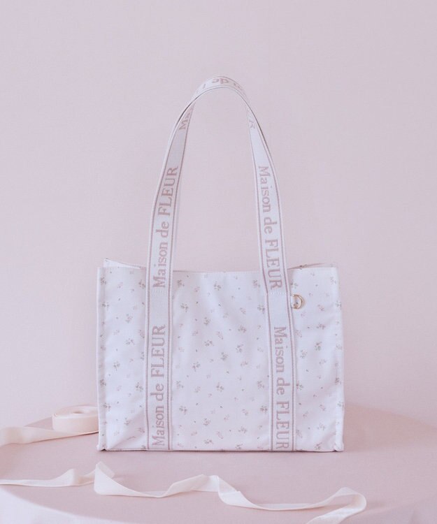 Maison de FLEUR ピンクマニアフラワープリントトートバッグ Pink