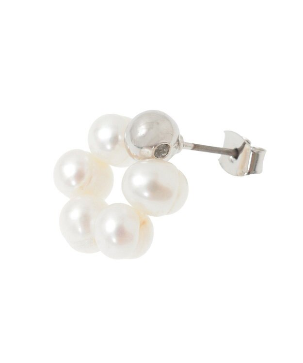 Green Parks ・ＨＡＬＦ　ＴＩＭＥ　淡水パールリングピアス Silver