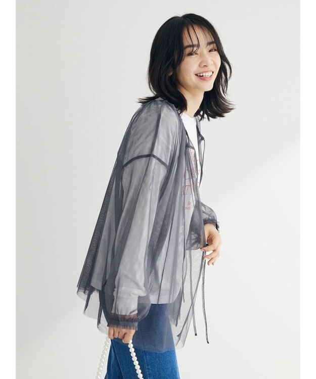 Green Parks ２ＷＡＹチュールギャザープルオーバー Charcoal Gray