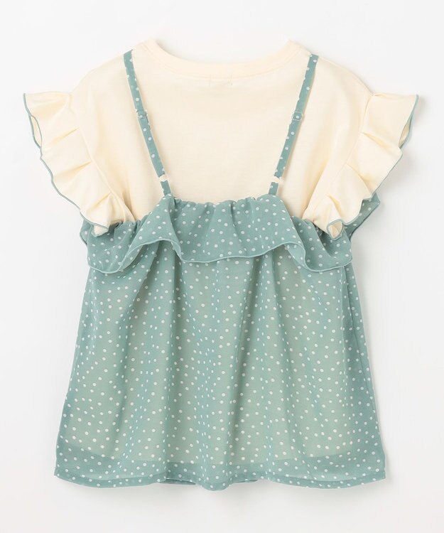 組曲 KIDS 【110-140㎝】ドットキャミ＋TシャツSET ミントグリーン×クリーム
