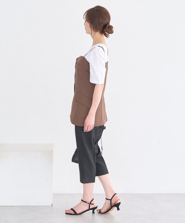 earth music&ecology 【セットアップ対応】フラップボタンビスチェ Brown