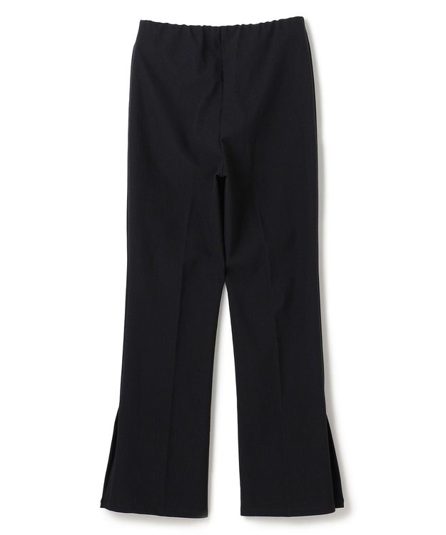 BEIGE， 【BEIGE,ecru/WEB限定】RIB BOTTOMS / ウエストゴムストレッチリブフレアパンツ Black