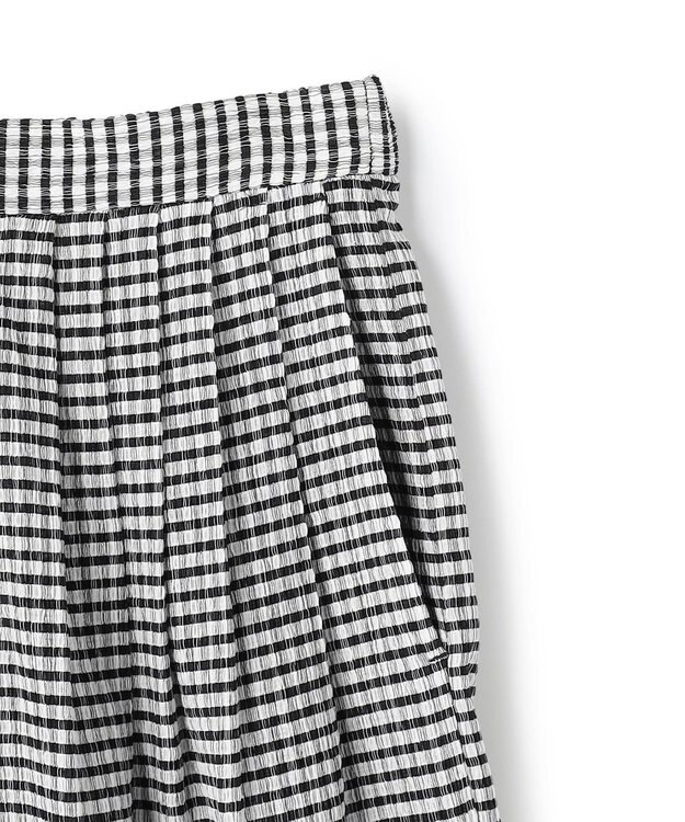 uncrave ギンガムチェック ワイドパンツ ブラック×ホワイト