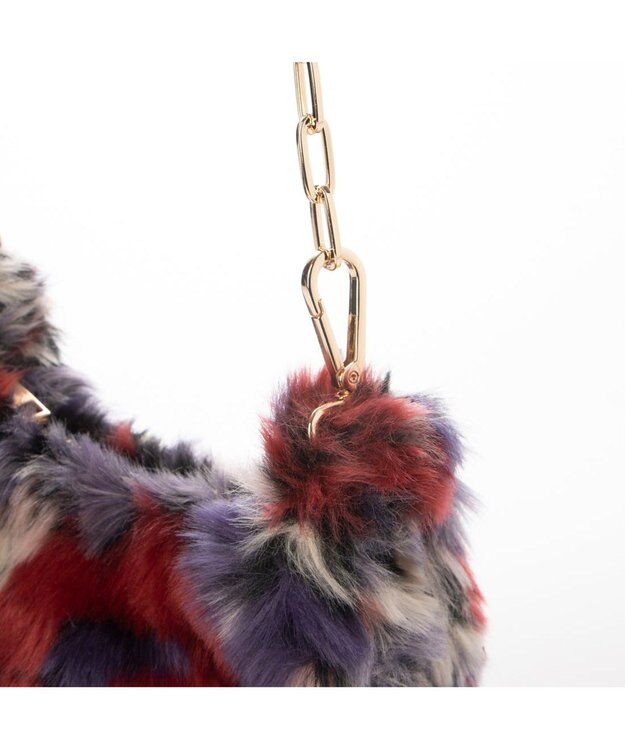 UNBILLION カシュカシュ cachecache / 花柄エコファーチェーンショルダー ワイン