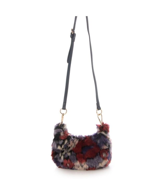 UNBILLION カシュカシュ cachecache / 花柄エコファーチェーンショルダー ワイン