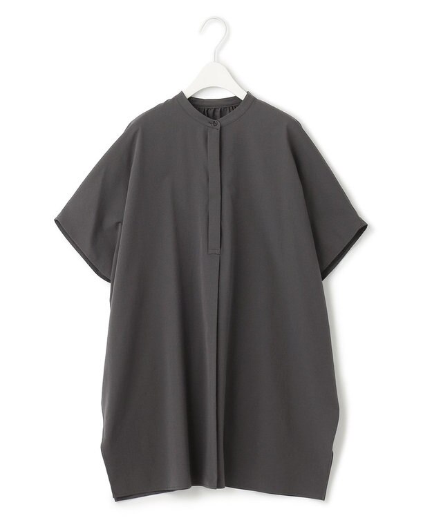 ICB 【洗える】ヴィンテージスパンブロード プルオーバーブラウス グレー系