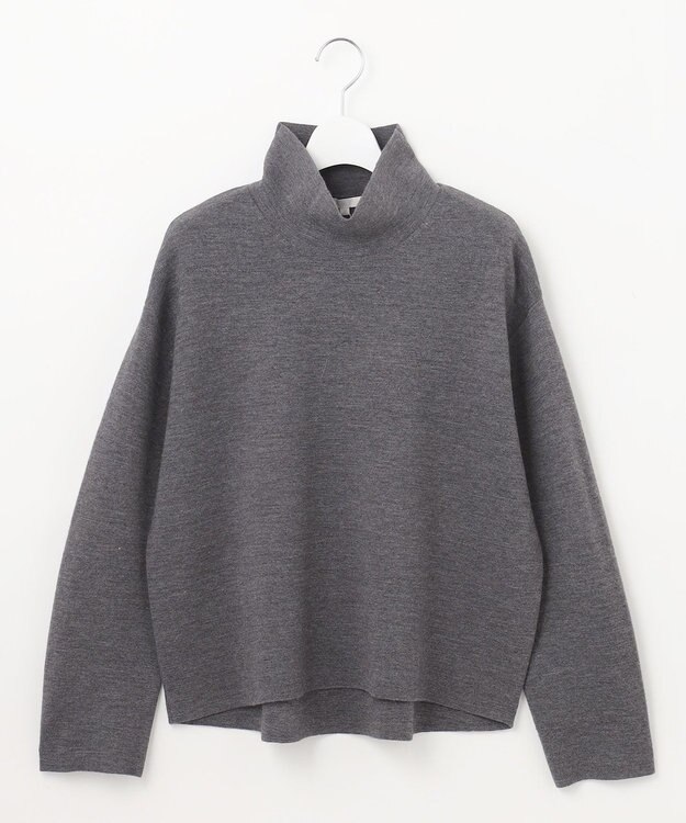自由区 S 【洗える】ウールミラノハイネック ニット グレー系