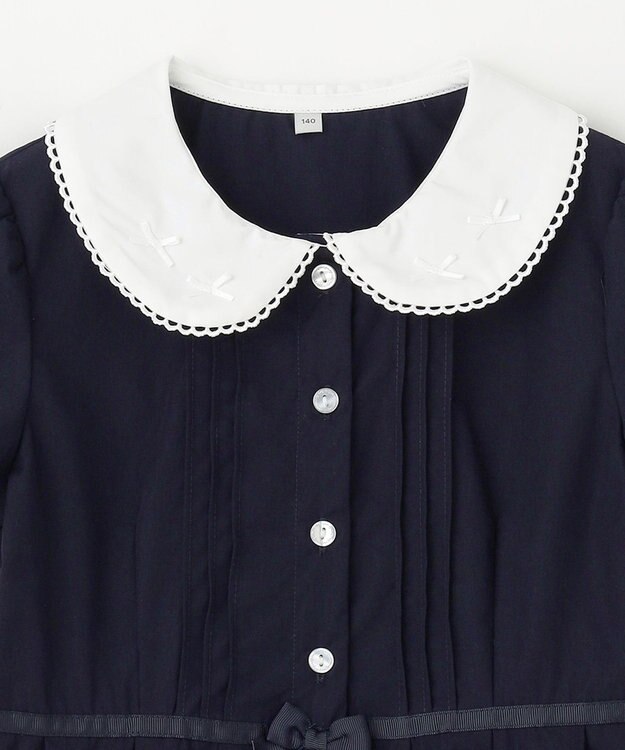 ANY KIDS 襟付き 半袖 ワンピース ネイビー