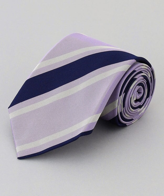 GOTAIRIKU 【日本製】西陣ネクタイ_レジメンタルストライプ柄 パープル系1