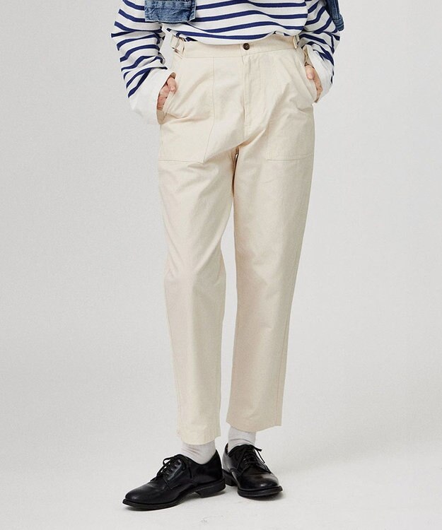 LENO UTILITY TROUSERS《UNISEX》ベイカーパンツ IVORY