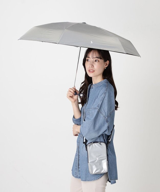 MOONBAT 【WEB限定セット】POLO RALPH LAUREN サコッシュ付き 晴雨兼用 折りたたみ傘 ポロポニー シルバー