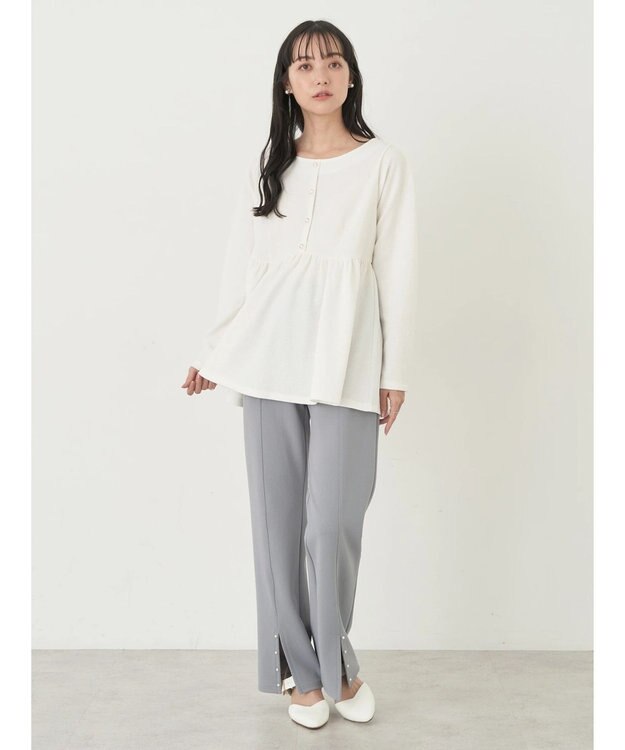 earth music&ecology パールスリットパンツ Blue