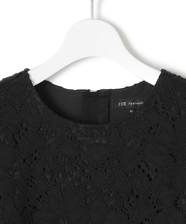 23区 S 【APPLAUDIR】シアーコンビ レースドレス ブラック系