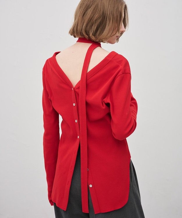 uncrave ヴィンテージリブ 2WAYトップス レッド