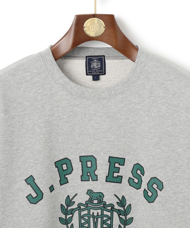 J.PRESS MEN 【J.PRESS ORIGINALS】【UNISEX】Supima Recycle Cotton CREST Logo Sweat ライトグレー系