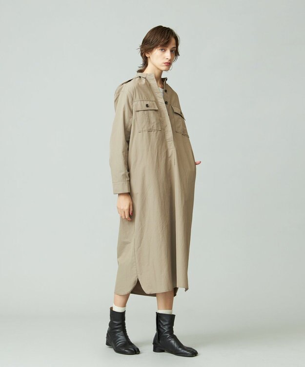 J.PRESS YORK STREET 【WOMEN】ミリタリーシャツワンピース ベージュ系