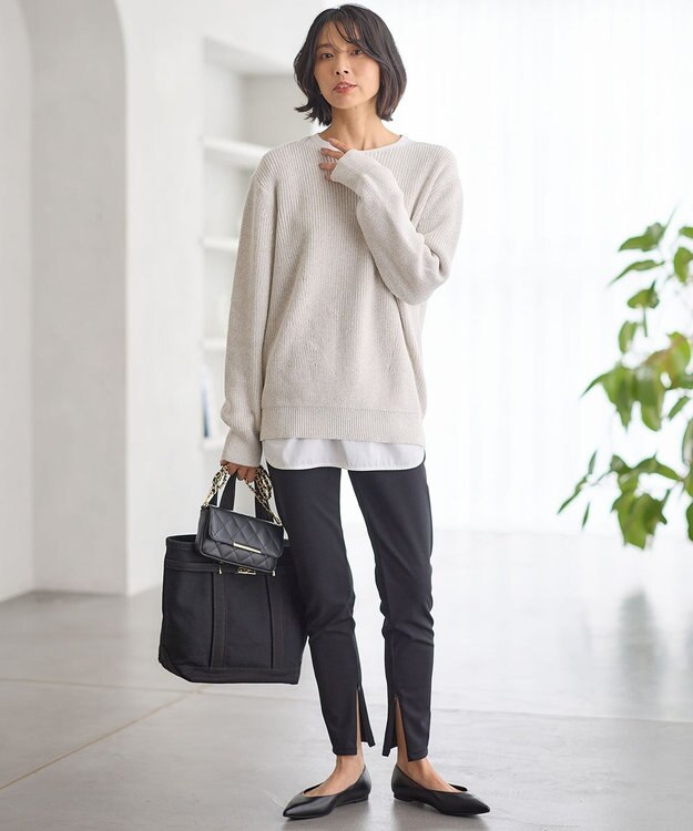 23区 【洗える】コットンギマ ボートネック ニット イエロー系