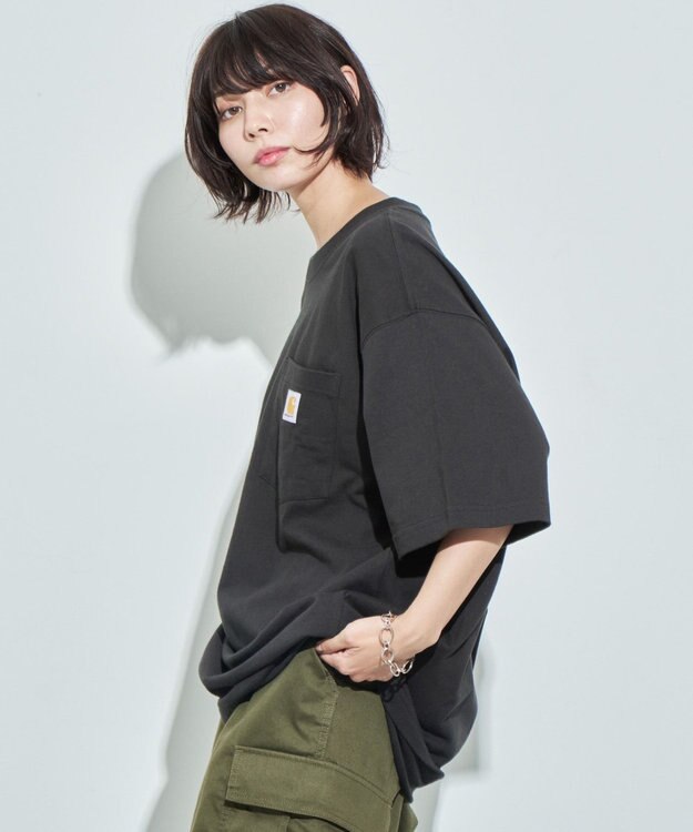 WEGO 【CARHARTT/ユニセックス着用ITEM】CARHARTTワンポイントポケットT(SS) ブラック