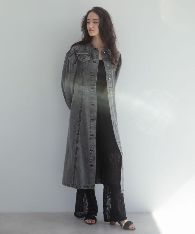 Green Parks ■ＥＳＣＡＲ　２ｗａｙレースセミワイドパンツ Black