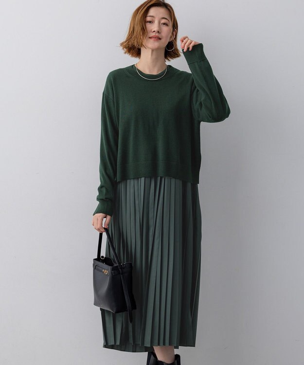 ニットセットアップ プリーツコンビ ワンピース / 23区 | ファッション