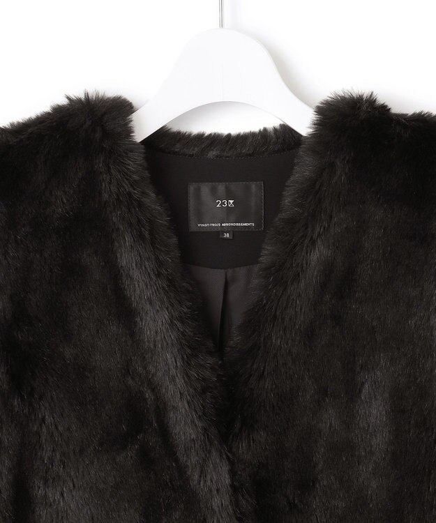 23区 ECOPEL エコファー コンビ ジレ ブラック系