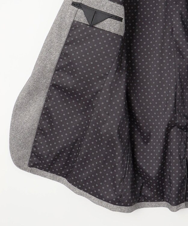 JOSEPH ABBOUD 【キングサイズ・軽量】ブロックベロア ストレッチ ジャケット ライトグレー系