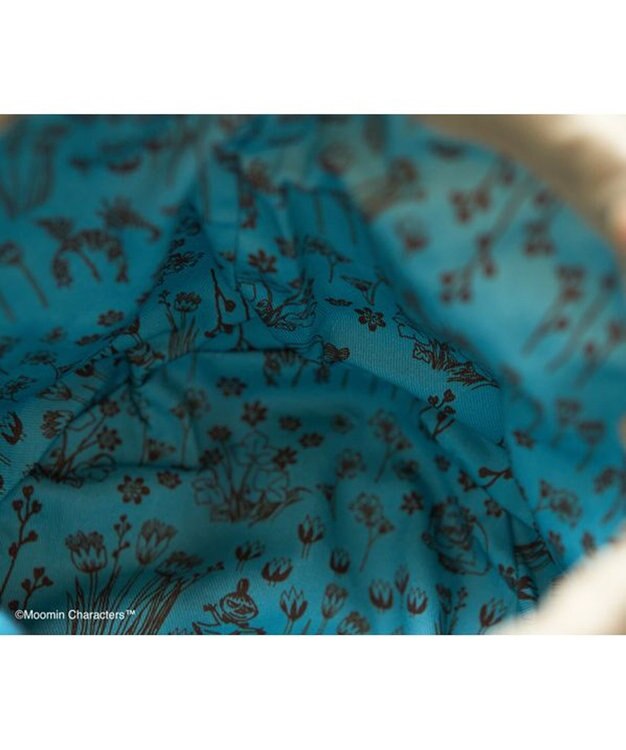 genten サステナブル巾着 手持ちタイプ「ムーミン＆スナフキン」 グレージュ