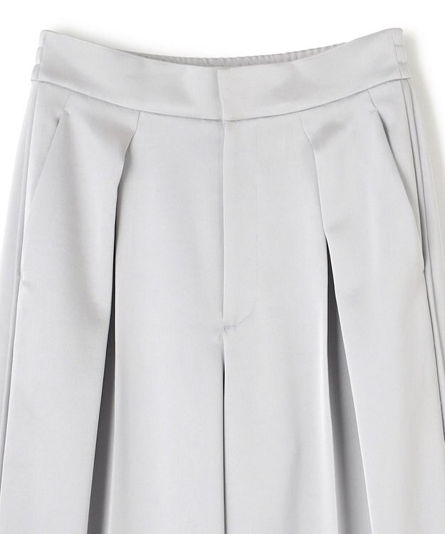 uncrave シャイニーダブルサテン ワイドパンツ シルバーグレー