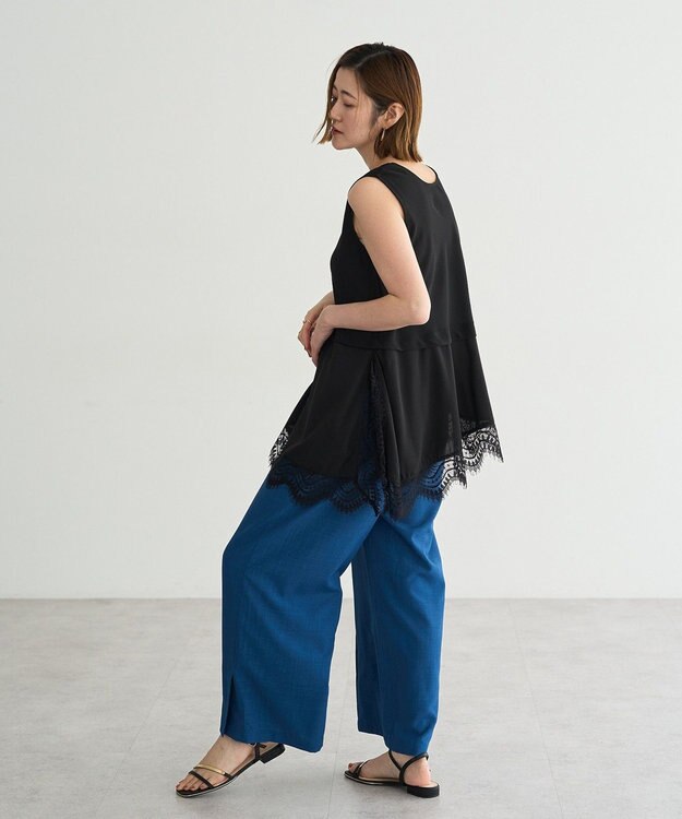 YECCA VECCA 2wayアシメデザインノースリーブブラウス Black