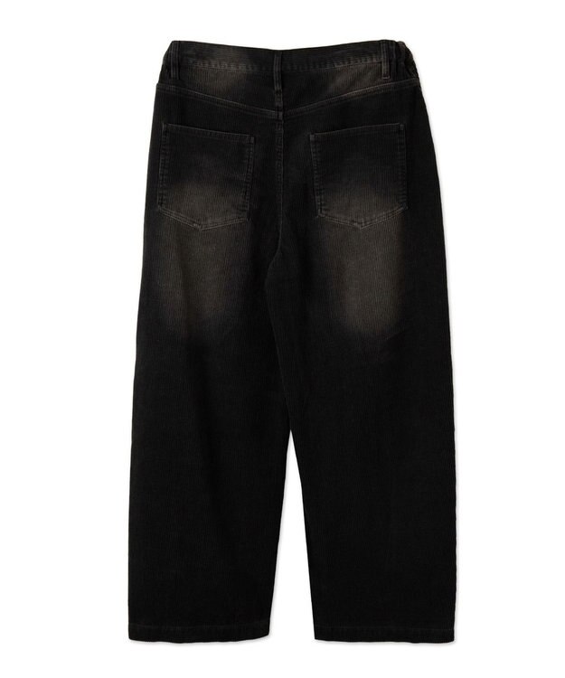 WEGO イージーバレルレッグコーデュロイパンツ ブラック中濃色